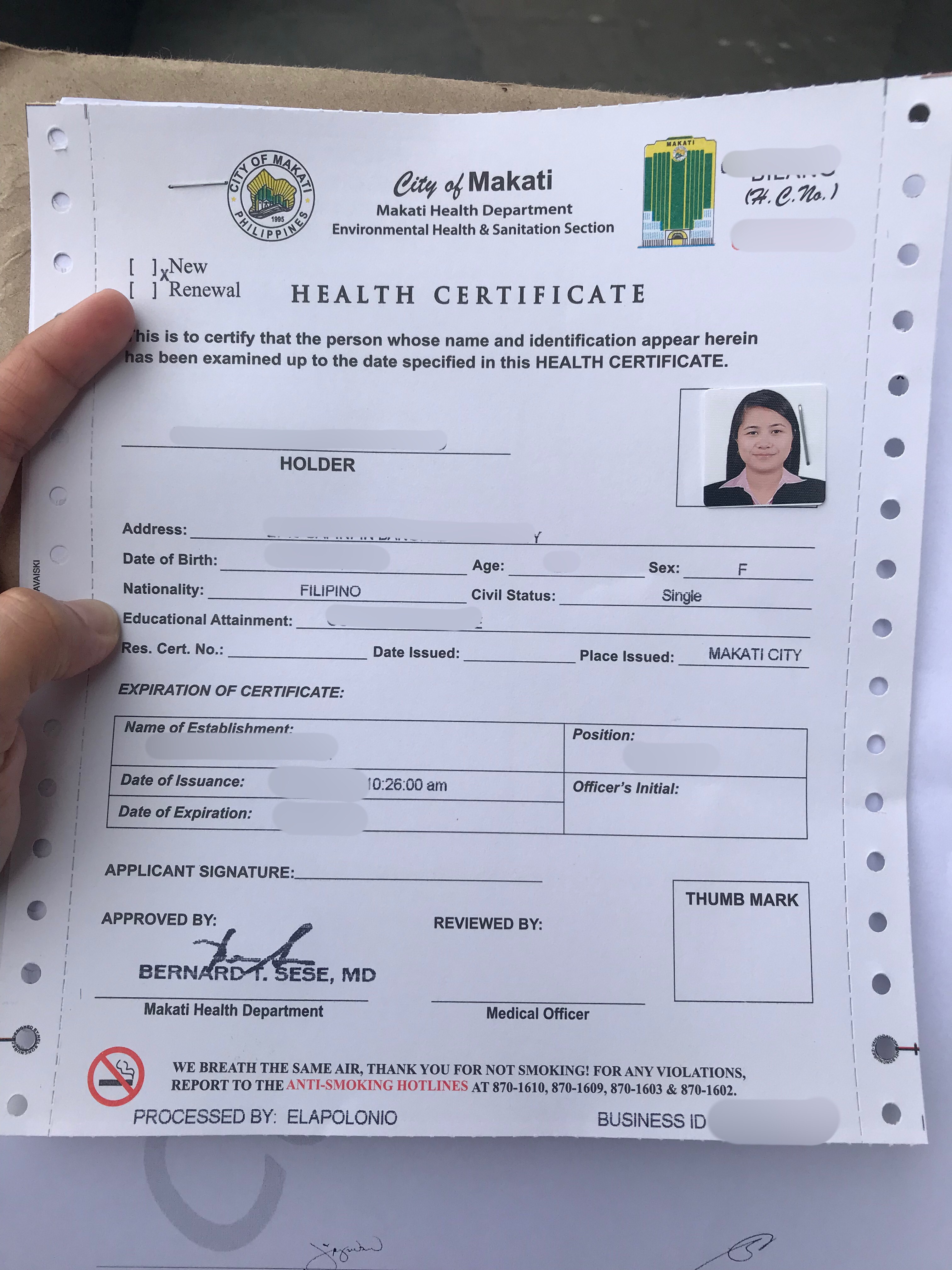 Paano Kumuha Ng Health Certificate - ayupaano